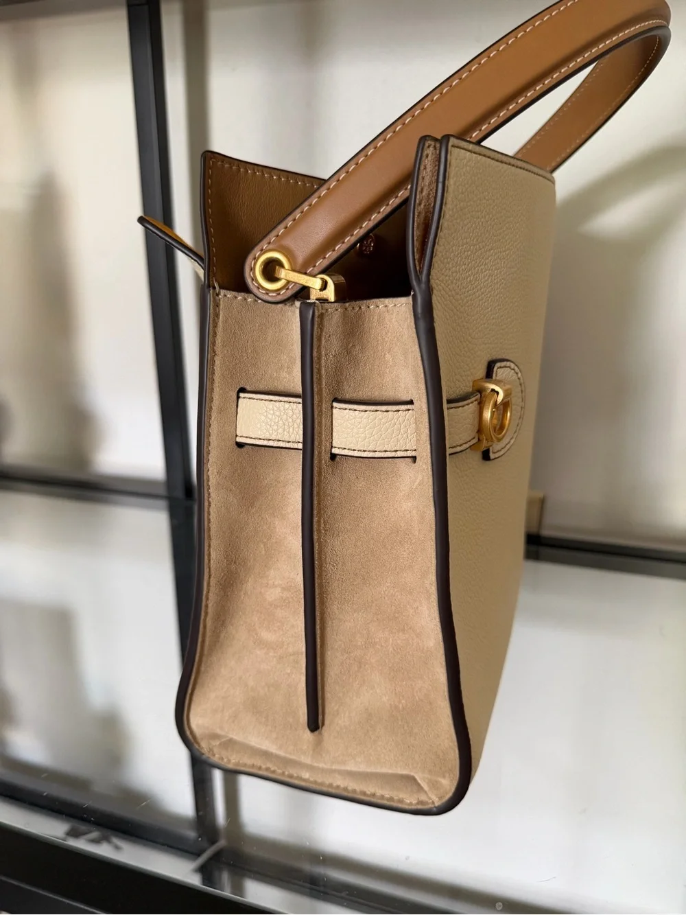 Tory Burch Lee Radziwill Pebbled Small Double Bag